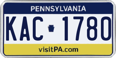 PA license plate KAC1780