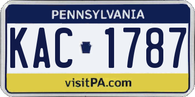 PA license plate KAC1787