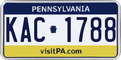 PA license plate KAC1788