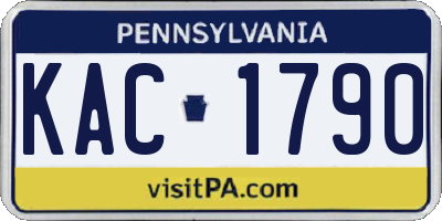 PA license plate KAC1790