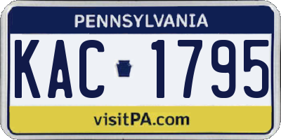 PA license plate KAC1795