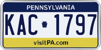 PA license plate KAC1797