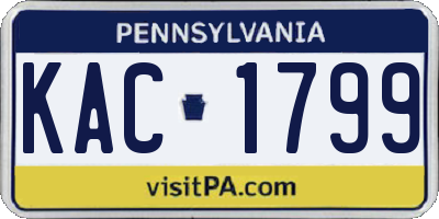 PA license plate KAC1799