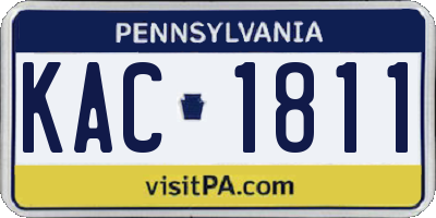PA license plate KAC1811