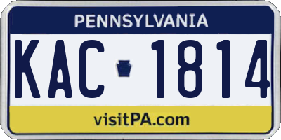 PA license plate KAC1814