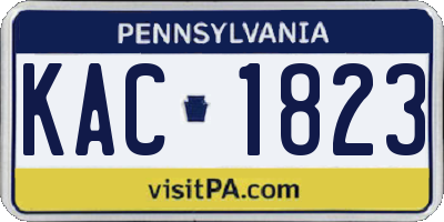 PA license plate KAC1823