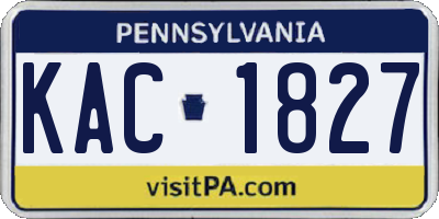PA license plate KAC1827