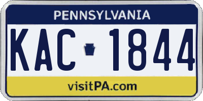 PA license plate KAC1844