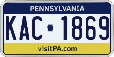 PA license plate KAC1869