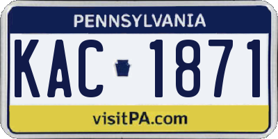 PA license plate KAC1871