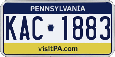 PA license plate KAC1883