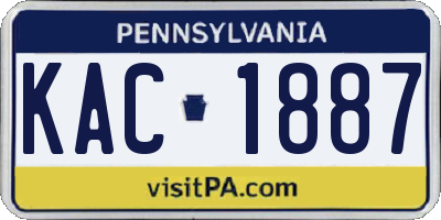 PA license plate KAC1887