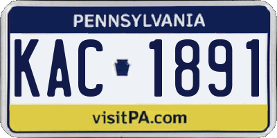 PA license plate KAC1891