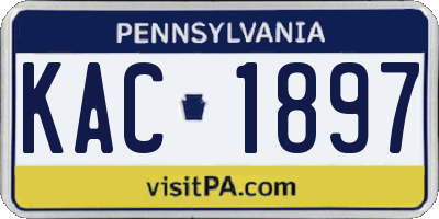 PA license plate KAC1897