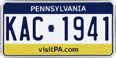 PA license plate KAC1941