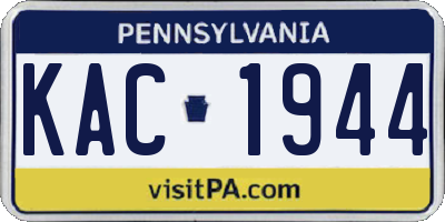 PA license plate KAC1944