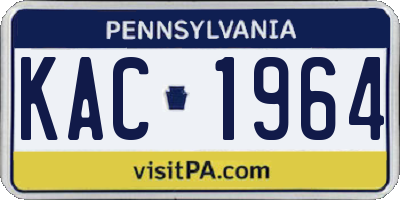 PA license plate KAC1964