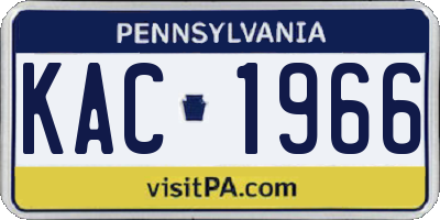 PA license plate KAC1966