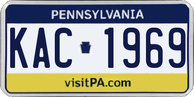PA license plate KAC1969