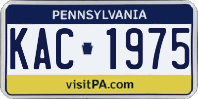 PA license plate KAC1975