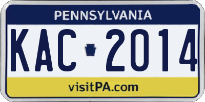 PA license plate KAC2014