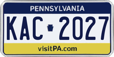 PA license plate KAC2027