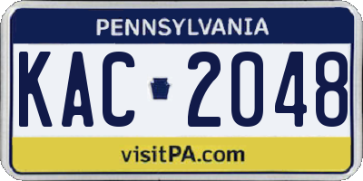 PA license plate KAC2048