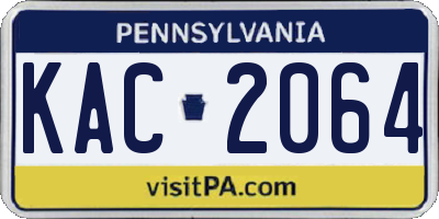 PA license plate KAC2064