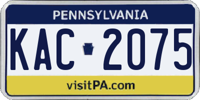 PA license plate KAC2075