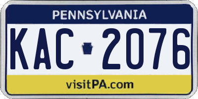 PA license plate KAC2076