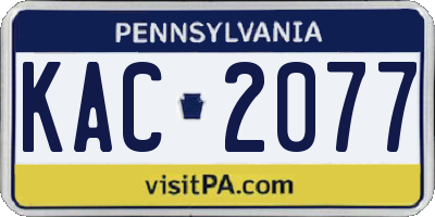 PA license plate KAC2077