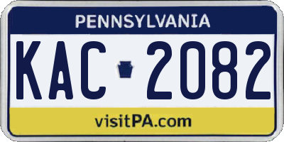 PA license plate KAC2082