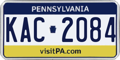 PA license plate KAC2084