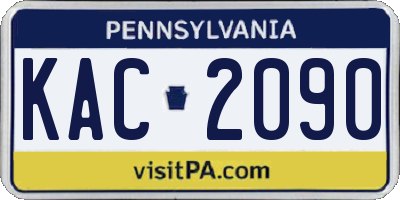 PA license plate KAC2090