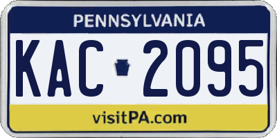 PA license plate KAC2095