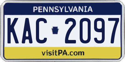 PA license plate KAC2097