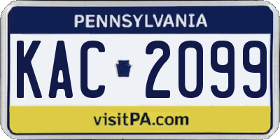 PA license plate KAC2099