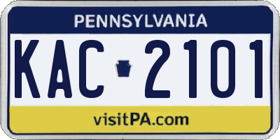 PA license plate KAC2101