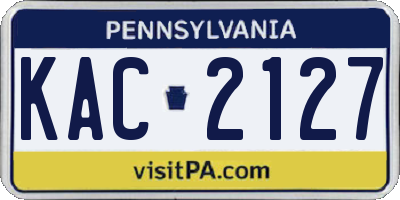 PA license plate KAC2127