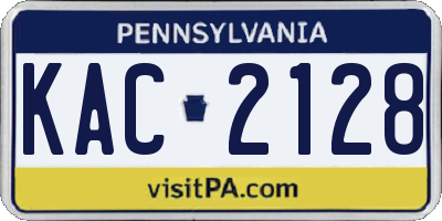 PA license plate KAC2128