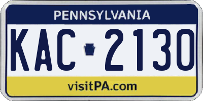 PA license plate KAC2130