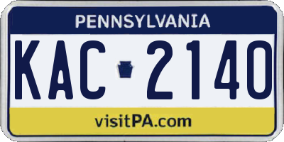 PA license plate KAC2140