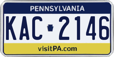 PA license plate KAC2146
