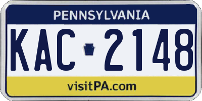 PA license plate KAC2148