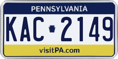PA license plate KAC2149