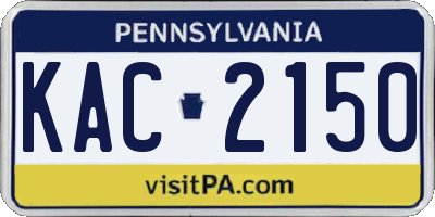 PA license plate KAC2150