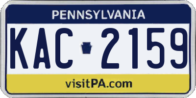 PA license plate KAC2159