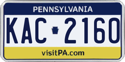 PA license plate KAC2160