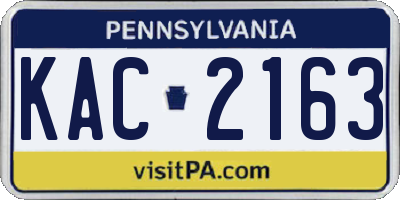 PA license plate KAC2163