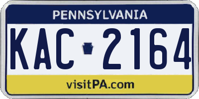 PA license plate KAC2164